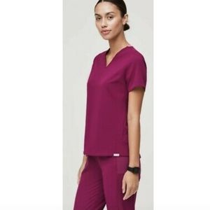 FIGS small magenta scrub top